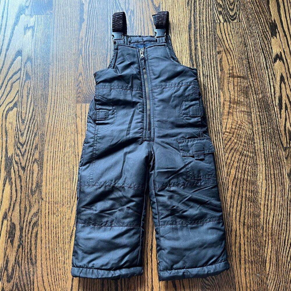 London Fog Toddler Black Snow Bib Overalls (2T)